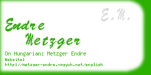 endre metzger business card